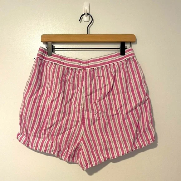 Universal Thread Pink and White Striped Linen Blend Coastal Grandma Shorts - Picture 3 of 6